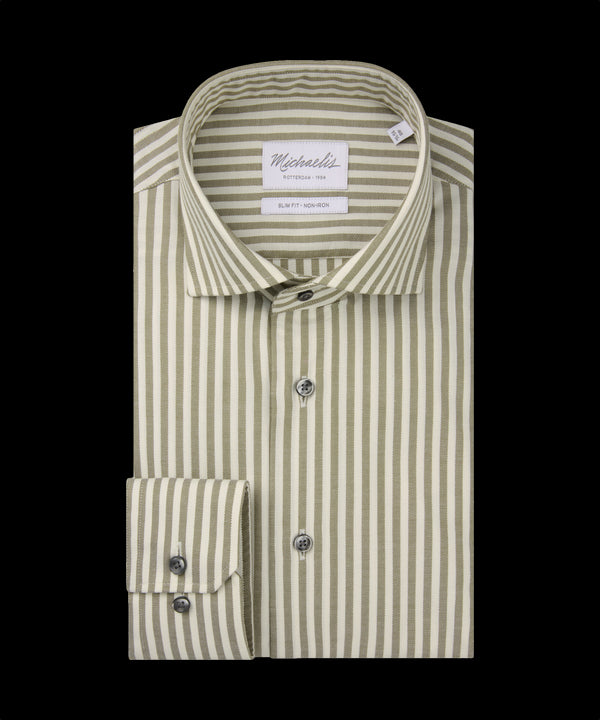 Gestreept overhemd in zachte natuurkleuren